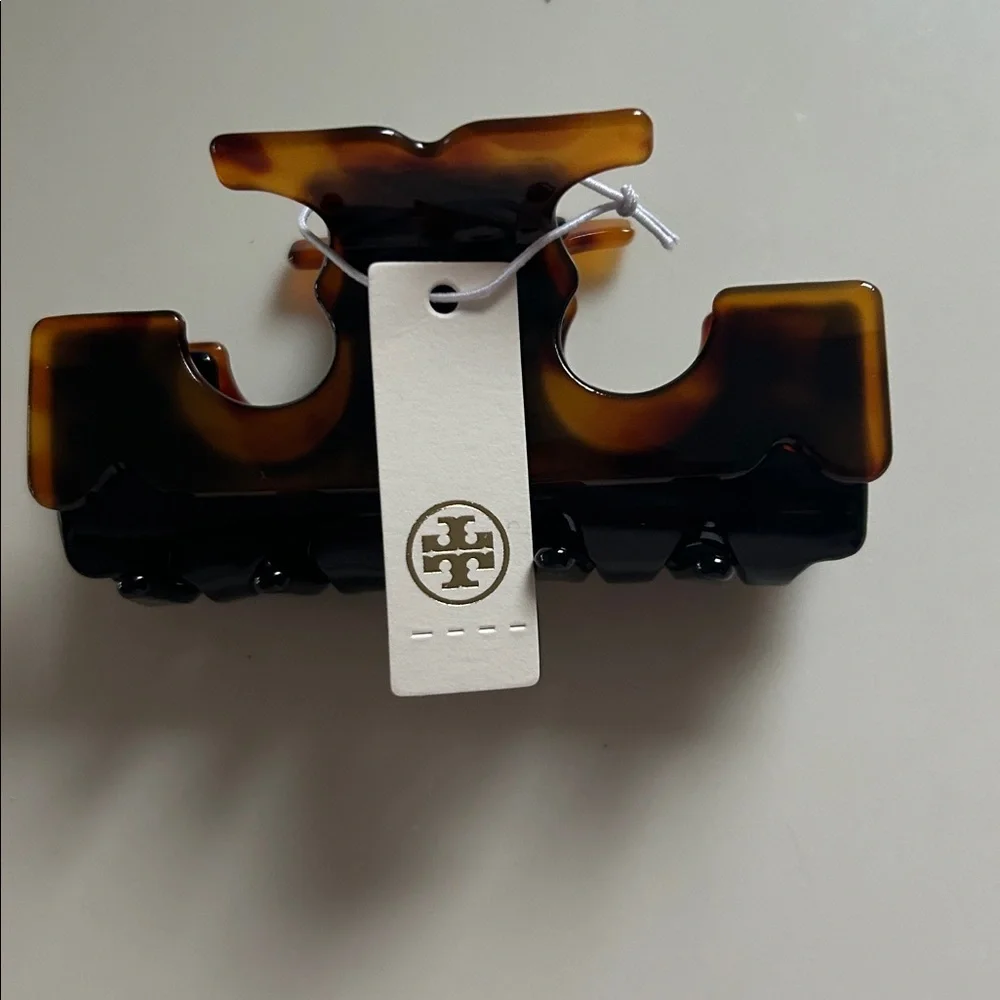 Tory Burch Brown/Black Tortoise Hair Clip NWT Dust Bag Included - Picture 3 of 7